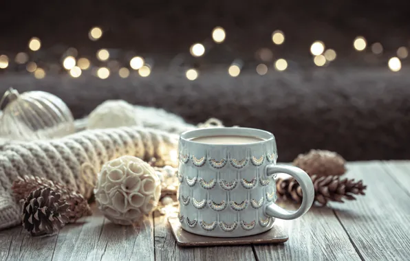 Picture decoration, balls, Christmas, mug, New year, christmas, vintage, balls
