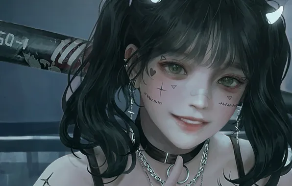 Girl, smile, the patch, bit