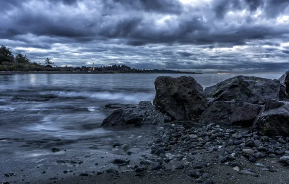 Picture stones, Canada, surf, British Columbia, Colwood