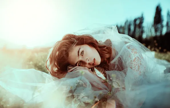 Picture look, face, background, model, dress, beauty