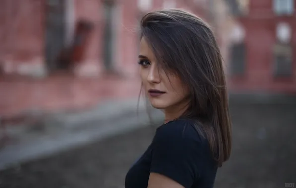 Look, model, portrait, makeup, hairstyle, brown hair, beauty, on the street