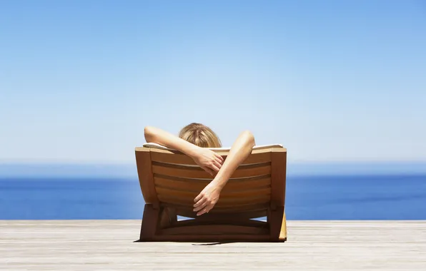 Picture sea, the ocean, head, chaise