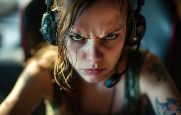 Woman, fury, murderous look