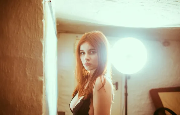 Chest, look, girl, sexy, pose, wall, model, body