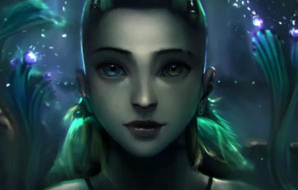 Picture eyes, look, girl, face, beauty, art