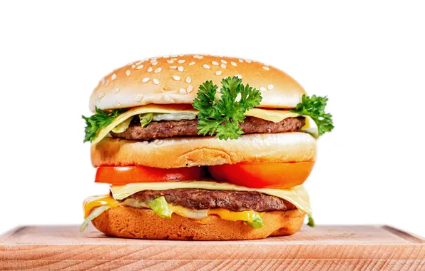 Cheese, vegetables, tomato, hamburger, Patty, bun