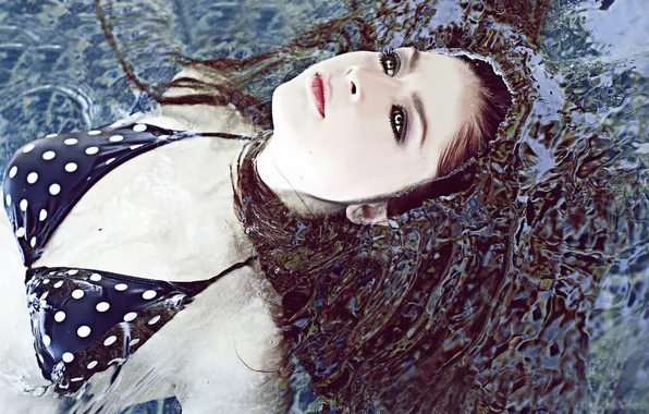 Water, girl, hair
