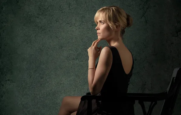 Look, pose, dress, actress, blonde, chair, beautiful, sitting