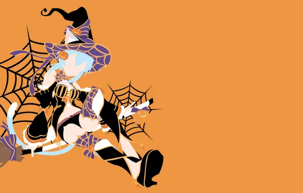 Witch, broom, Halloween, Sword Art Online, Sword Art Online, Sinon