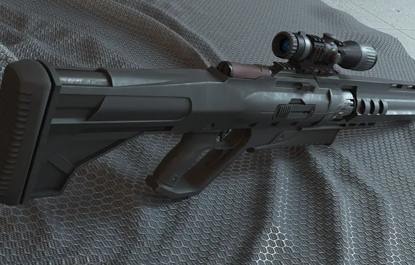 Weapons, sight, rifle, weapon, sci-fi, rendering, rifle, scope