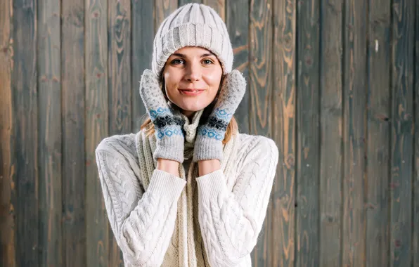Look, girl, smile, background, hat, Board, portrait, makeup