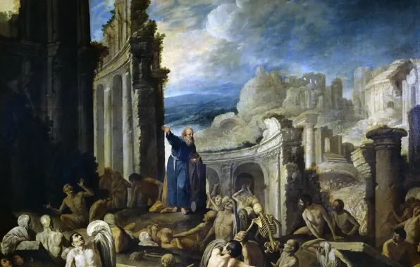 Picture picture, religion, mythology, The Vision Of Ezekiel The Resurrection Of The Dead, Francisco Collantes