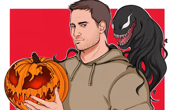 Pumpkin, halloween, Venom, Venom, Eddie Brock, by thenastyw0rld