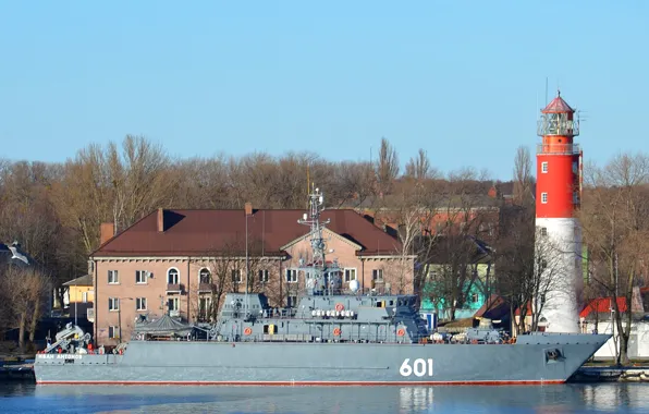 Lighthouse, pier, minesweeper, Ivan Antonov