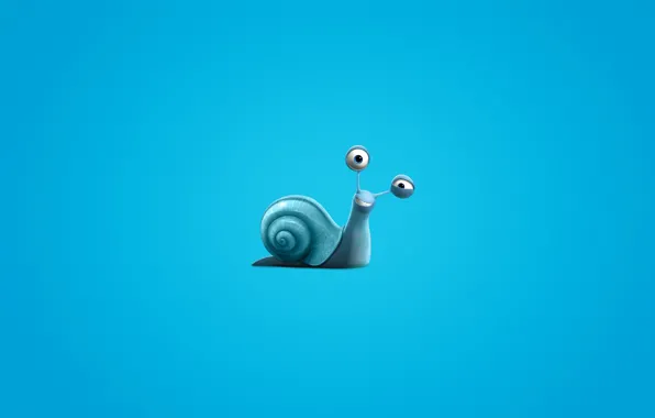 Snail, minimalism, blue background, Turbo, Turbo, snail