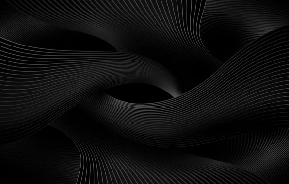 Line, abstraction, space, strip, the dark background, perspective, curves, black background