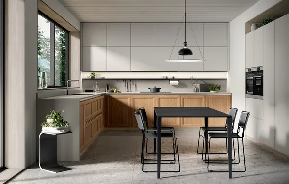 Style, Villa, interior, Italy, kitchen, dining room, dining area, Italian design