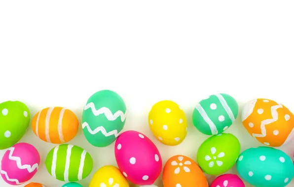 Colorful, Easter, background, eggs, Happy Easter, Easter eggs