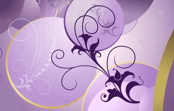 Picture flower, background, lilac, pattern, curls