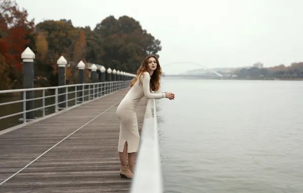 Picture look, girl, river