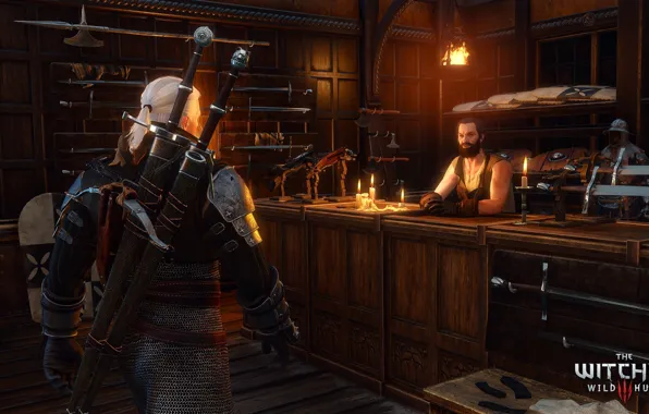 Picture the game, swords, axes, Geralt of Rivia, The Witcher 3: Wild Hunt, crossbows, 2015, The …