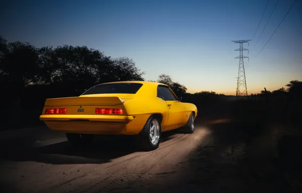 Road, Chevrolet, Camaro, power line, SS 396