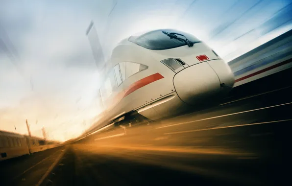 Road, train, speed, beauty, locomotive