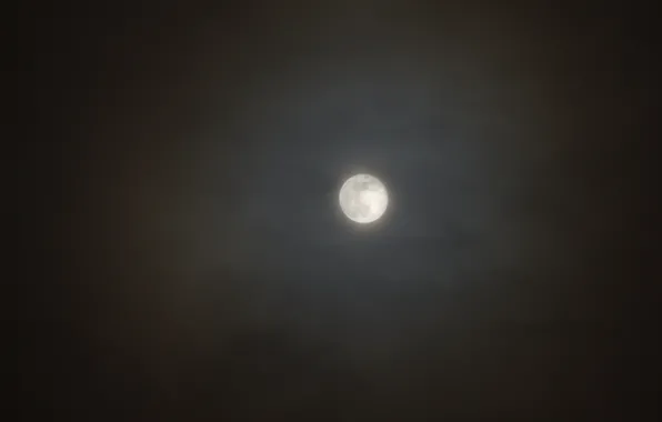 The sky, clouds, night, nature, the full moon, January, Stan, Wolf Moon