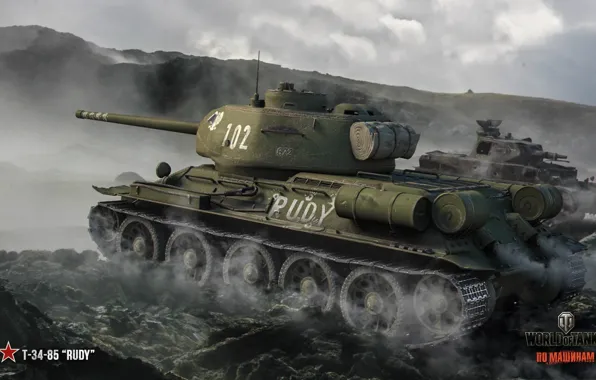 Picture smoke, tank, USSR, USSR, tanks, WoT, World of tanks, tank