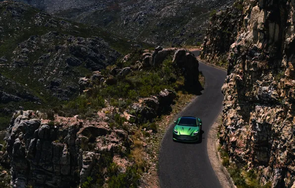 Car, green, road, 2023, Aston Martin DB12, DB12, Aston Marin