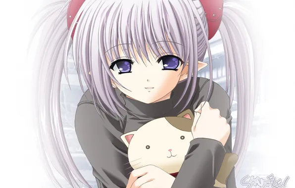 Elf, anime, girl, kitty