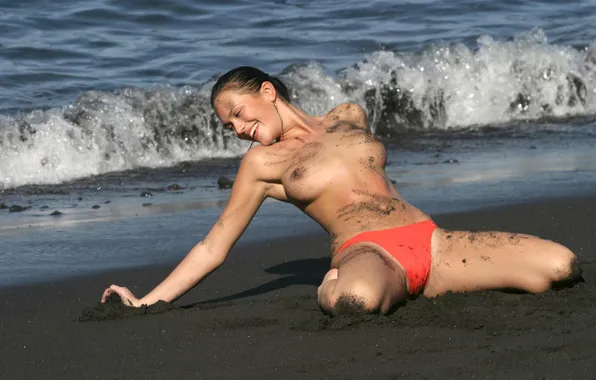 Sea, erotic, chest, girl, surf