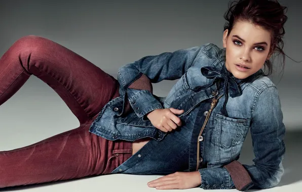 Look, girl, photo, model, jeans, lies, shirt, beauty