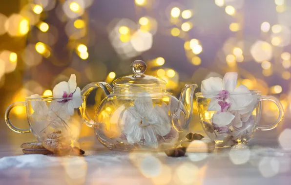 Picture glass, light, lights, transparent, table, background, glass, lights