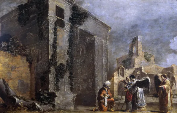 Picture picture, religion, mythology, Leonaert Bramer, Abraham and the Three angels