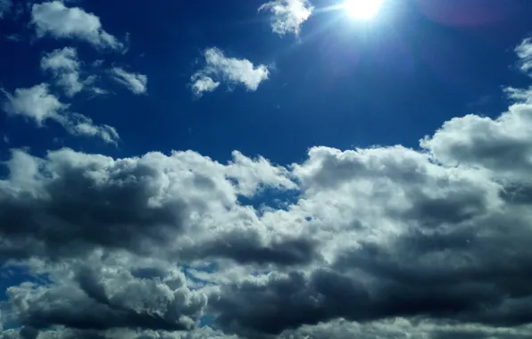 The sky, the sun, clouds, sky nature