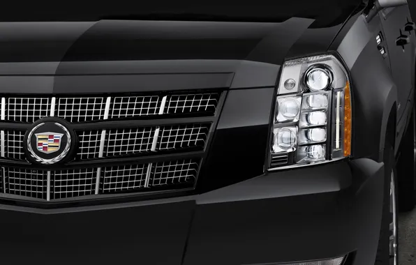 Picture black, Cadillac, headlight, jeep, SUV, emblem, Escalade, the front