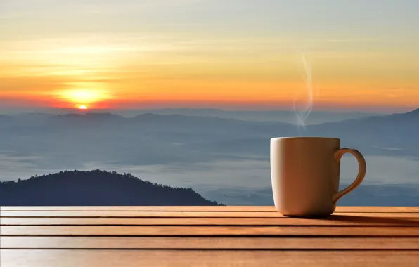 Dawn, coffee, morning, Cup, hot, coffee cup, good morning