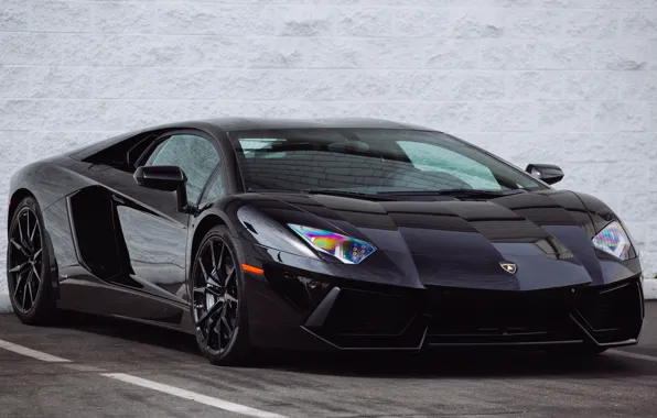 Picture wall, lamborghini, black, aventador