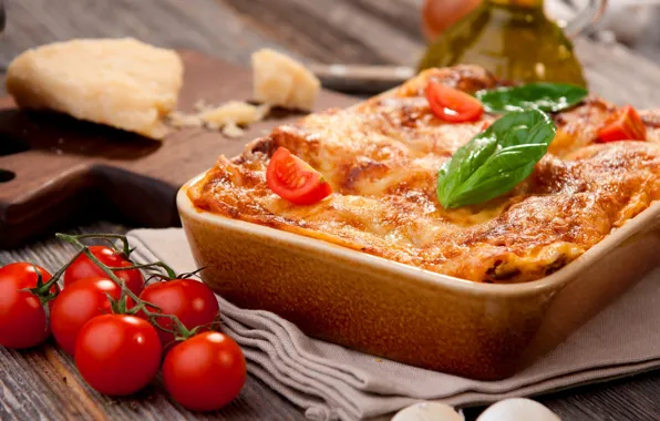 Tomatoes, Basil, lasagna