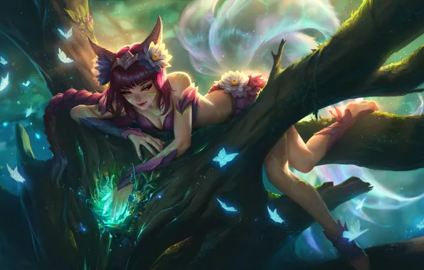 Lol, ahri, the spirit of the forest, league of Legends, Ari, AHRI, Elderwood Ahri