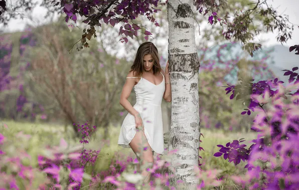 NATURE, LEAVES, DRESS, FIGURE, SUNDRESS, BIRCH, Diana, Denis Tretyakov