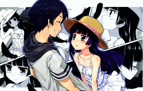 Girl, collage, guy, Oreimo, My little sister can't be this cute