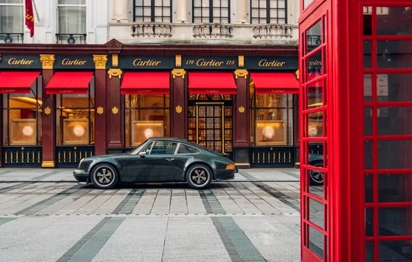 Picture 911, Porsche, sports car, side view, telephone box, Theon Design Porsche 911