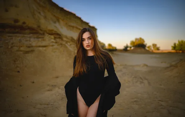 Picture girl, pose, long hair, body, Alexander Parkhomenko, Sofia Babenko