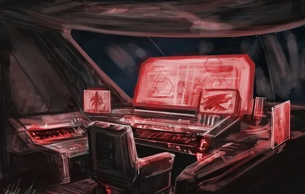 Picture concept, inside, Spaceship, Sci Fi