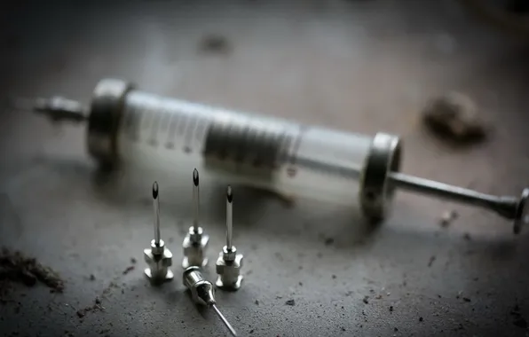 Picture needle, background, syringe