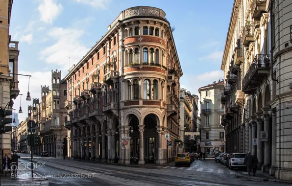 The city, street, home, lane, tram tracks