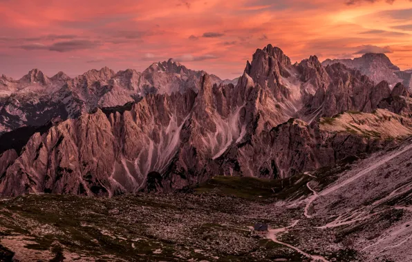 Picture the sky, light, mountains, the evening, Alps