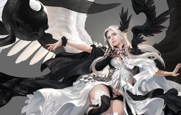 Girl, Angel, Fish, Style, Girl, Fish, Dress, Wings